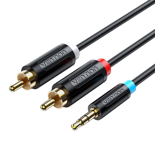 Vention 3.5MM Male to 2-Male RCA Adapter Cable 1.5M Black