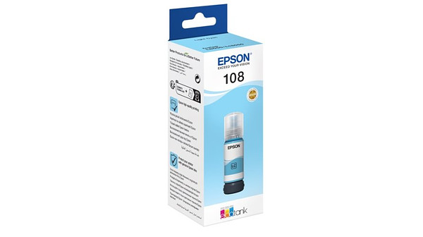 Epson 108 Light Cyan ink bottle